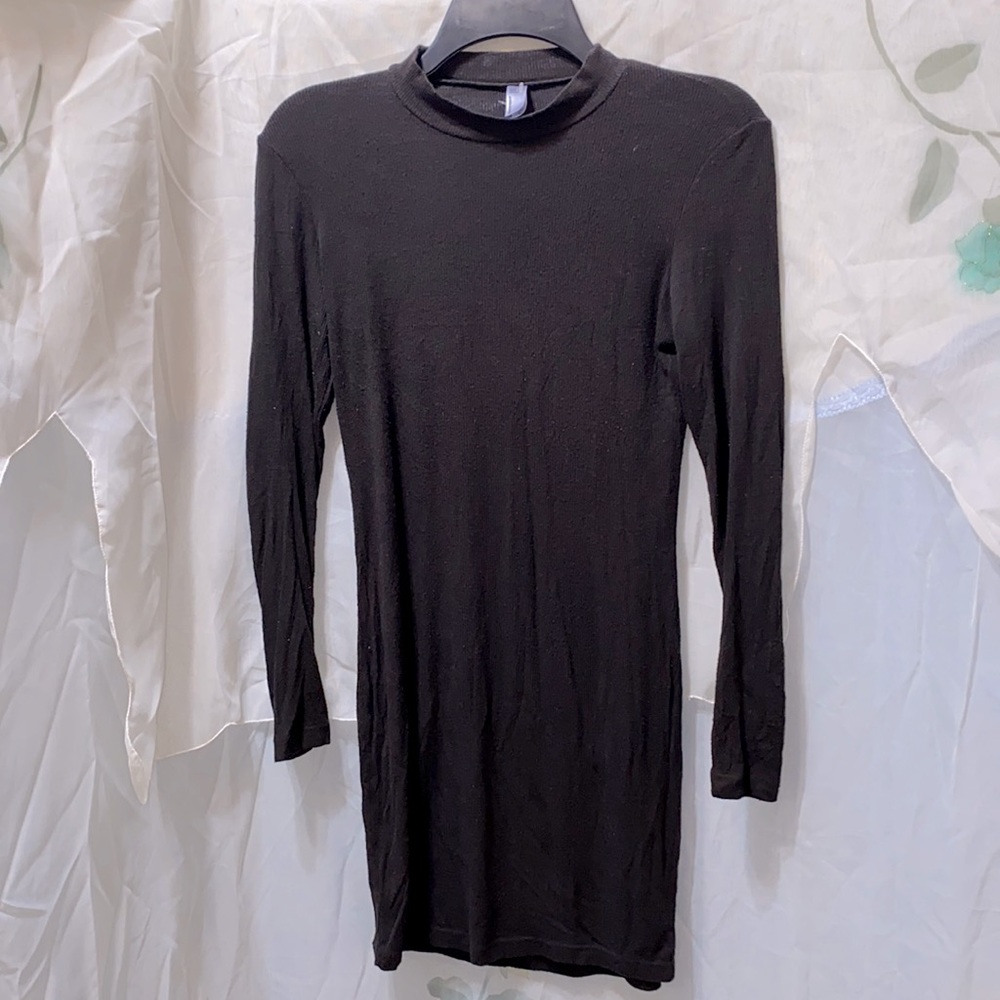 AMERICAN APPAREL BLK RIBBED COTTON DRESS SZ M